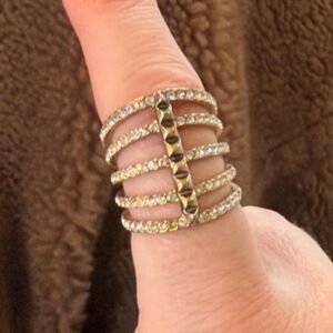 Henri Bendel Cage Ring with Swarovski Crystal Pave
